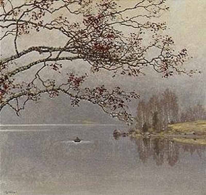 Winter at the lake. od Gustaf Edolf Fjaestad