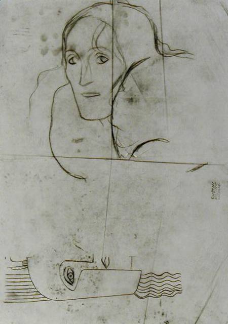 Studies for Ver Sacrum 1900 - Pallas Athene and a Tragic Head od Gustav Klimt