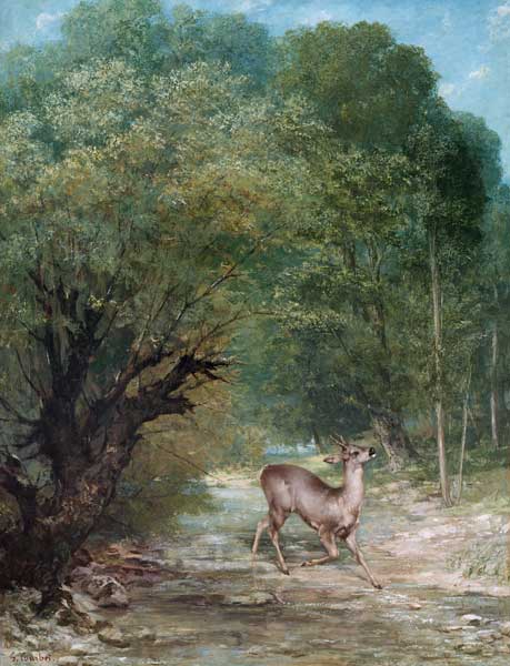 Deer sniffing the air od Gustave Courbet