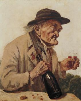 Old Man with a glass of wine