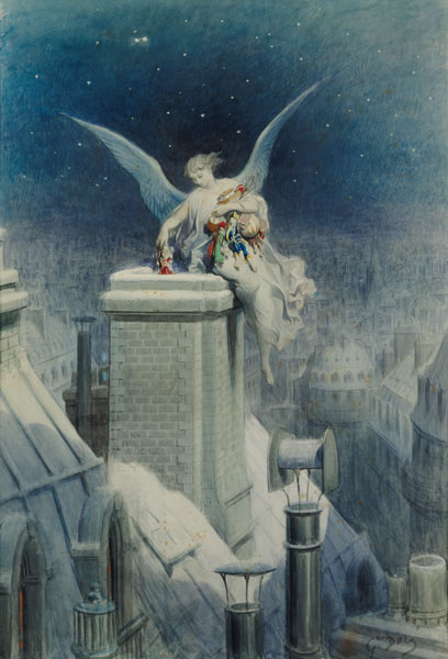 Christmas Eve (w/c & gouache on paper) od Gustave Doré