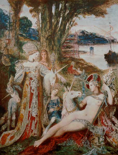 G.Moreau, Unicorns / Painting / 1885/188 od Gustave Moreau