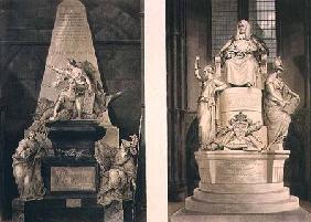 Tombs of the Duke of Argyll and Lord Mansfield, plate 56 from 'Westminster Abbey', engraved by Willi