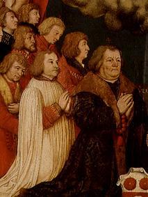 Votive picture of Ulrich Schwarz and his family's detail: Ulrich and sons od Hans Holbein d.Ä.