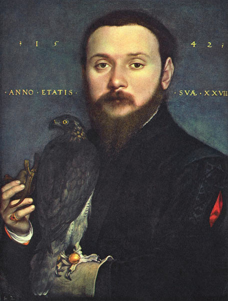 Nobleman with a falcon od Hans Holbein d.J.