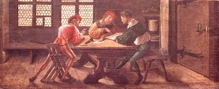 A School Teacher Explaining the Meaning of a Letter to Illiterate Workers od Hans Holbein d.J.