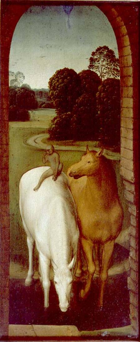 Two Horses in a Landscape od Hans Memling