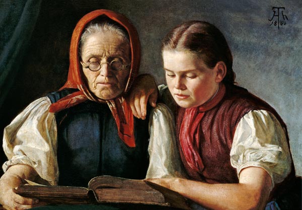 Mother and sister of the artist. od Hans Thoma