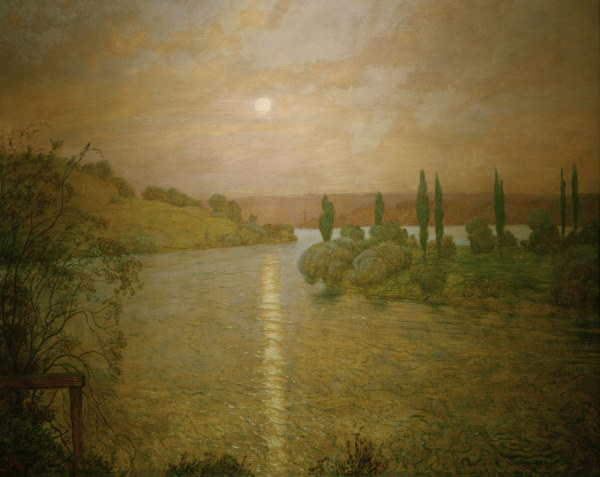 Hans Thoma, Sonnenuntergang am Rhein od Hans Thoma