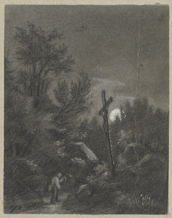 Cross in the moonlight od Hans Thoma