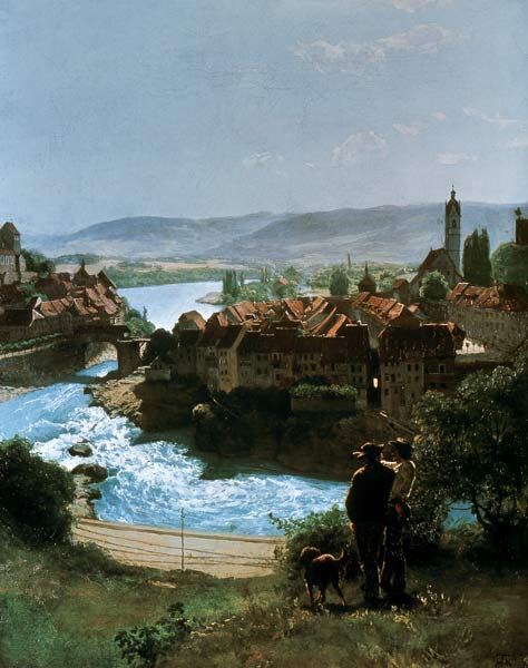 Hans Thoma / Rhine near Laufenburg, 1870 od Hans Thoma