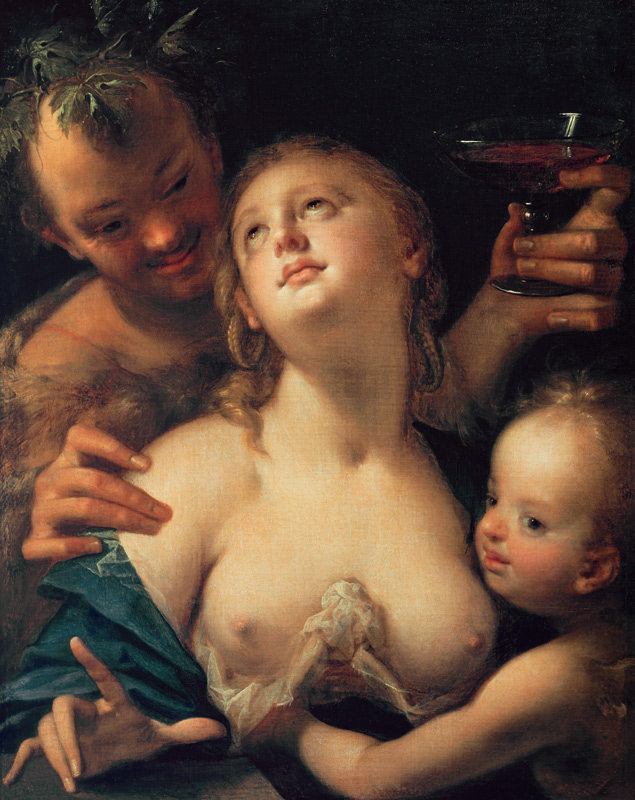 Bacchus, Venus and Cupid od Hans von Aachen