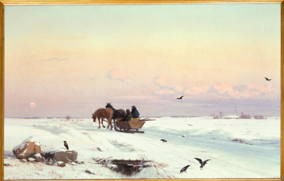 Sledge in a Winter Landscape od Hans Gabriel Friis