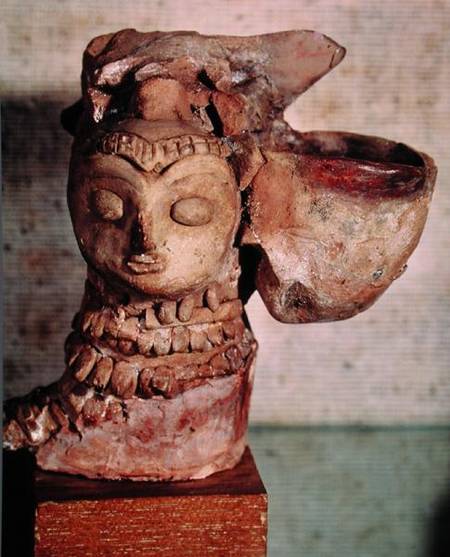 Lamp in the form of a female head, from Mohenjo-Daro, Indus Valley, Pakistan od Harappan