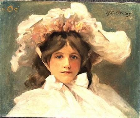 Girl in an Edwardian Bonnet od Harold Oakley
