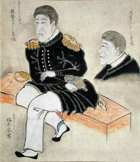 Perry and Adams (seated) od Hayashi Shikyo
