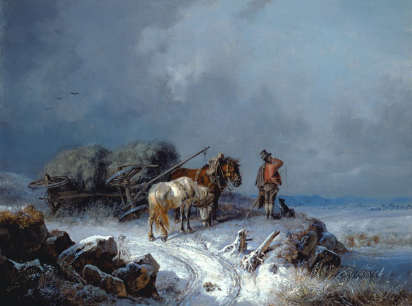 The overturned hay load od Heinrich Bürkel