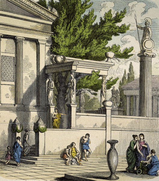 Erechtheum , Olive tree od Heinrich Leutemann