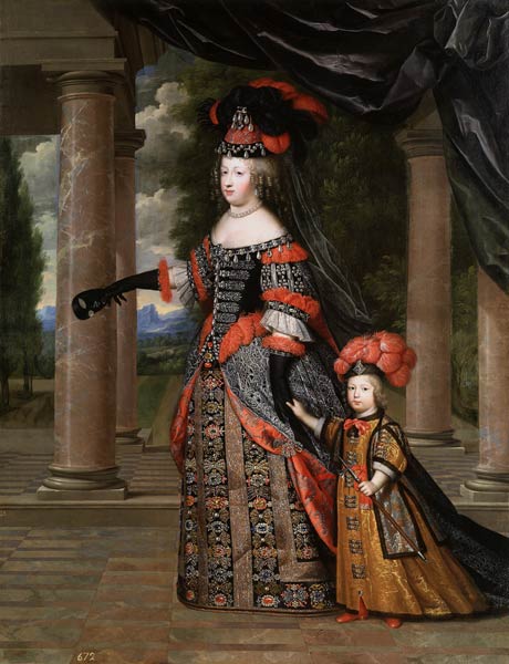 Maria Theresa of Spain with Her son, the Dauphin, Louis of France od Henri Beaubrun