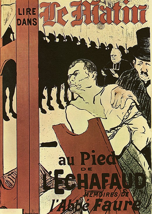 Poster for Le Matin magazine advertized the memoirs of Abbe Faure od Henri de Toulouse-Lautrec