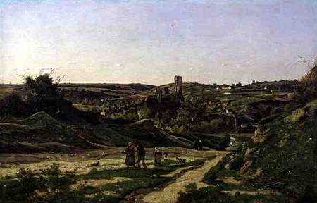 The Castle and Village of Herisson od Henri Harpignies