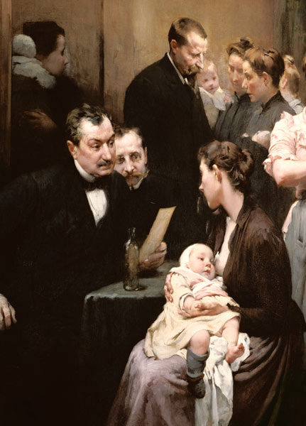 The Drop of Milk in Belleville: Doctor Variot's Surgery, The Distribution of the Milk od Henri Jules Jean Geoffroy