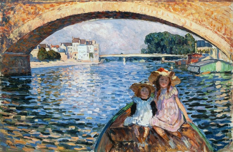 Two children in a rowing boat. od Henri Lebasque