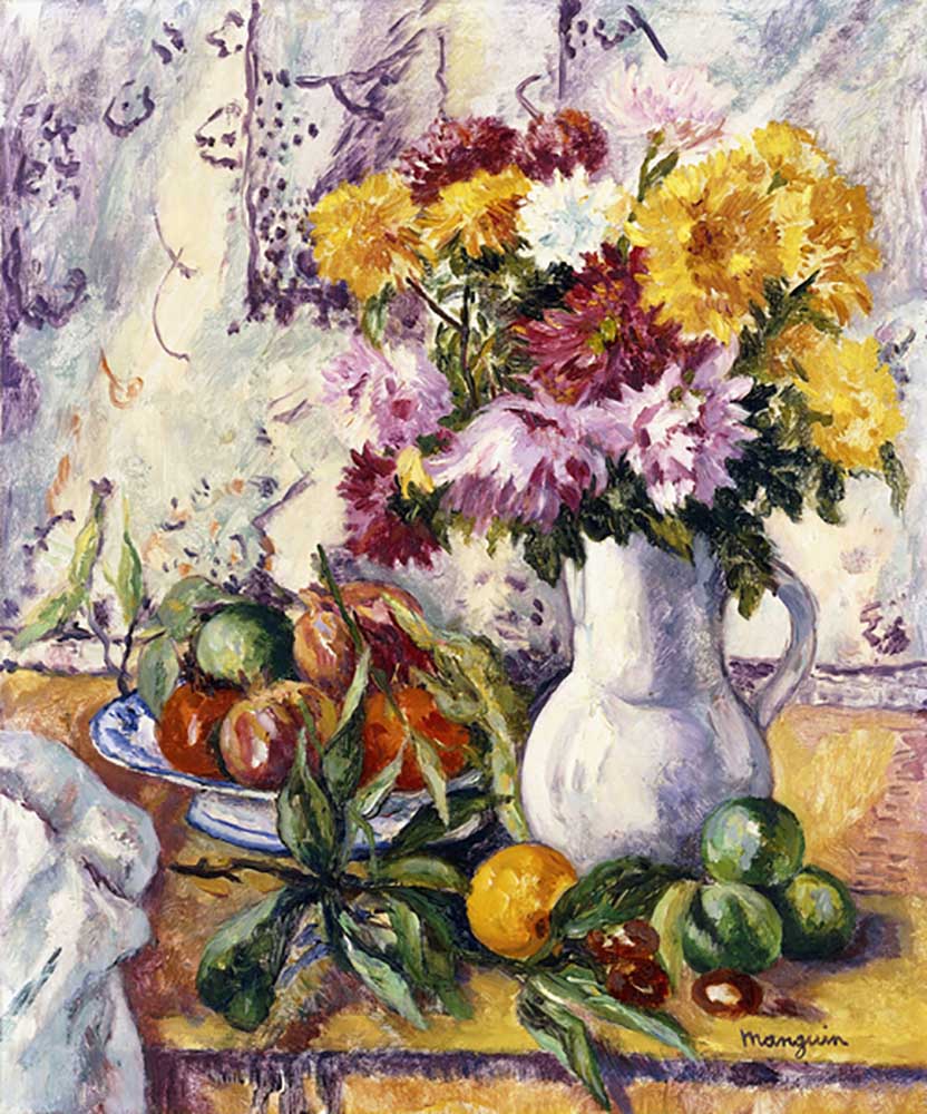 Chrysanthemums and Fruit, 1939 od Henri Manguin