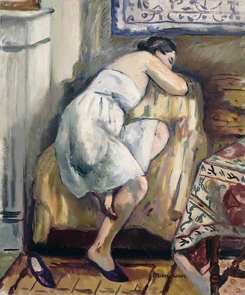 Jeanne Sleeping in a Chair; Jeanne Dormant dans un Fauteuil, 1917 od Henri Manguin