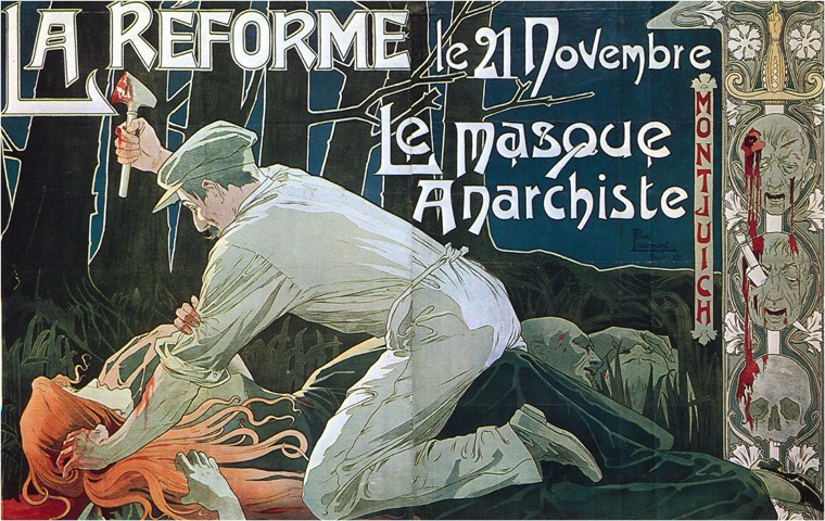 La Réforme le 21 Novembre, le masque anarchiste od Henri Privat-Livemont