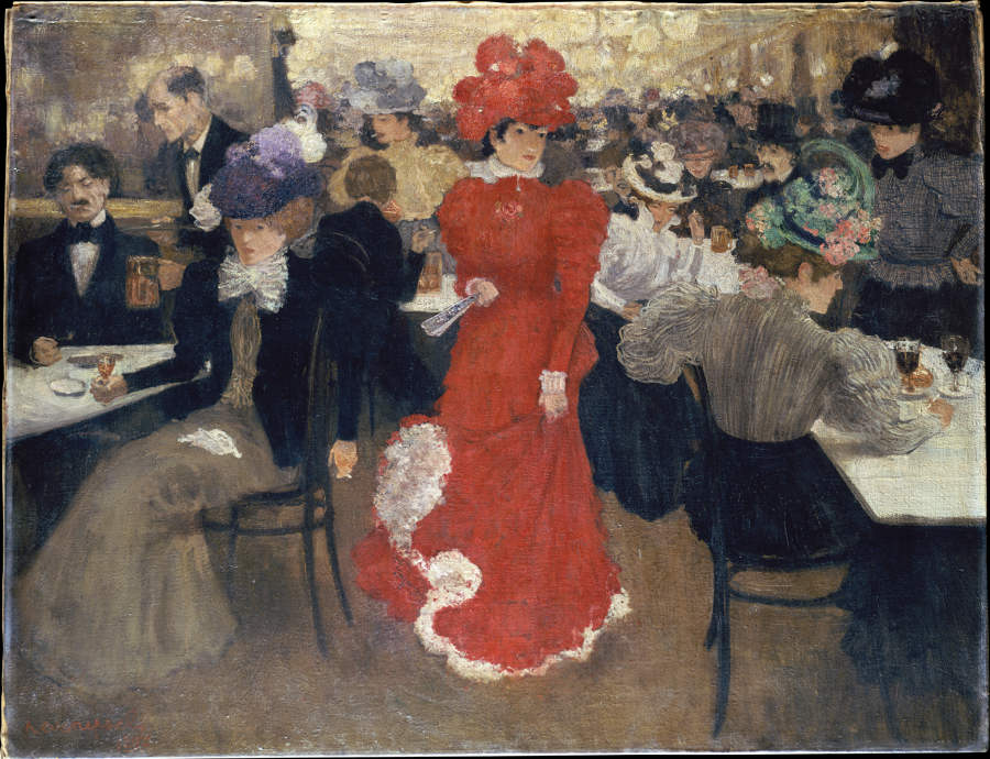 In the Café dHarcourt in Paris od Henry Jacques Evenepoel