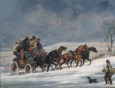 Coach in the Snow od Henry Thomas Alken