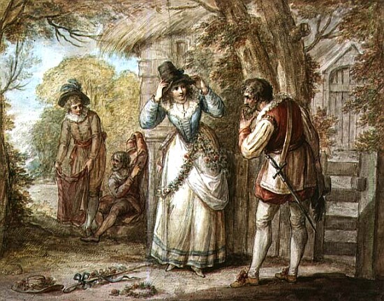 Florizel and Autolycus changing Garments od Henry William Bunbury