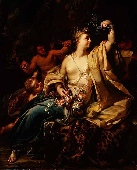 Bacchante with a putto, satyrs and nymphs od Herman van der Myn