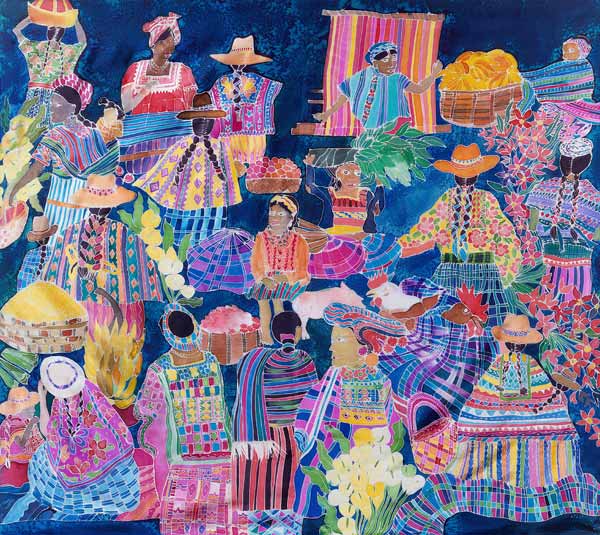 Guatemala Impressions (coloured inks on silk)  od Hilary  Simon