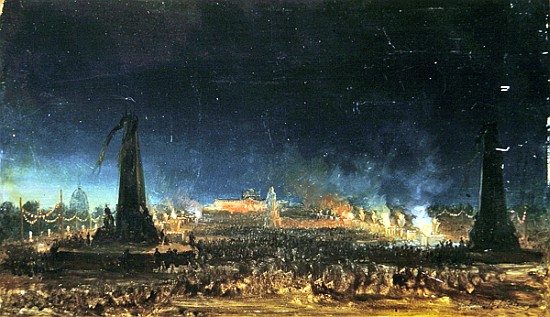 Night festival on the Champ de Mars, Paris od Hippolyte Victor Valentin Sebron