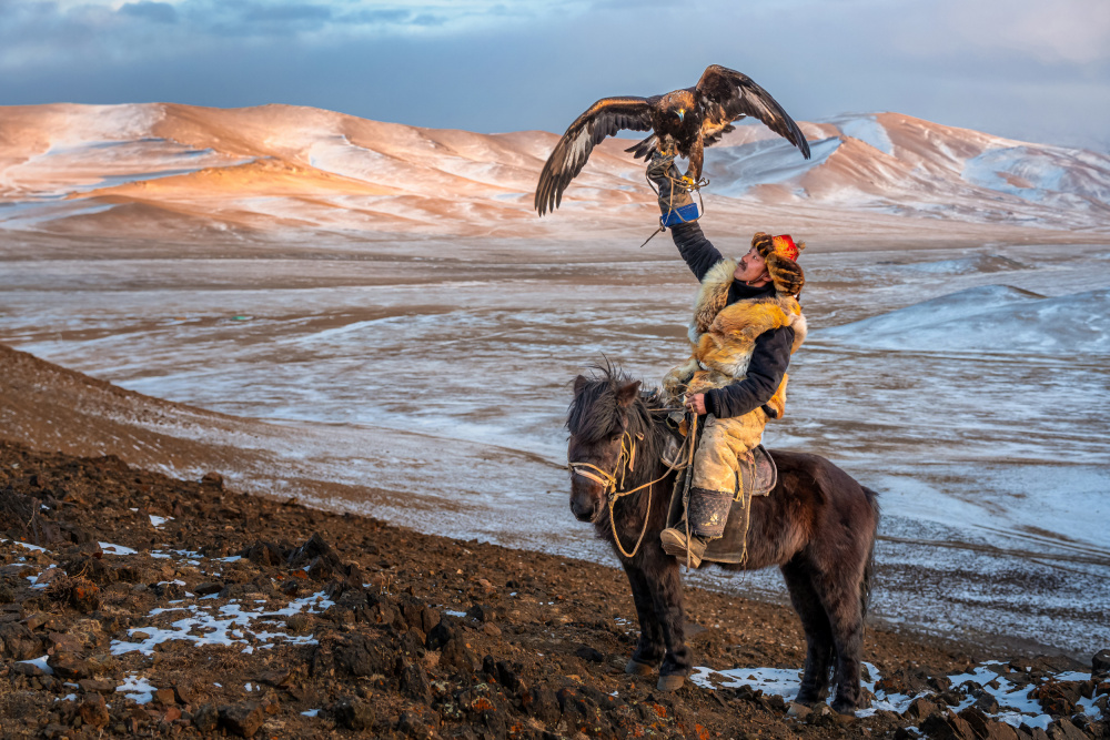 Altai Mountain range and the Eagle Hunter od HIRAK BHATTACHARJEE