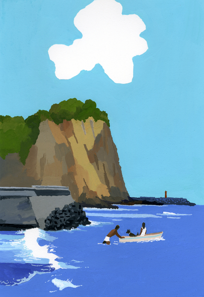 Summer and sea and boat od Hiroyuki Izutsu