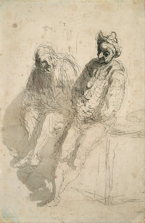 Two Saltimbanques (Deux saltimbanques) od Honoré Daumier