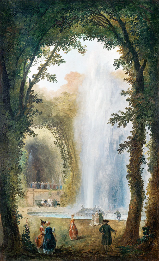 The fountain in the Grove of the muses at the Chateau de Marly od Hubert Robert