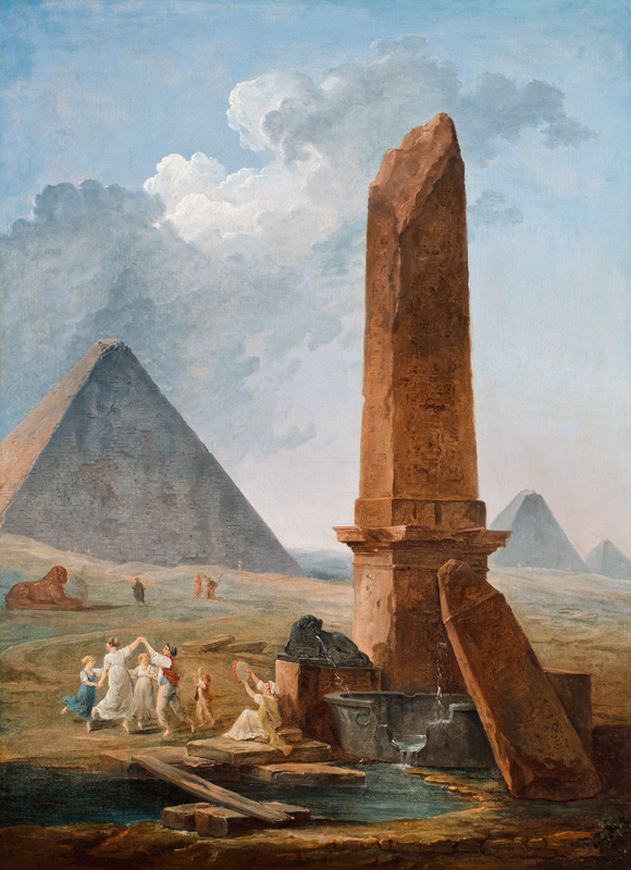 The Farandole Amidst Egyptian Monuments od Hubert Robert