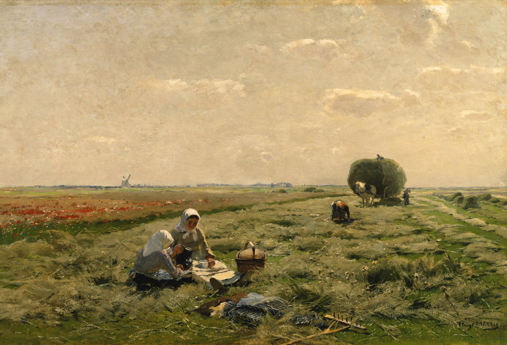 Have a break during the hay harvest at the Niederrhein od Hugo Mühlig