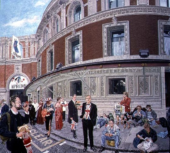 Promenaders at The Last Night, Royal Albert Hall, detail (oil on canvas)  od Huw S.  Parsons