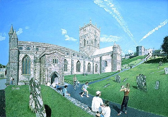St. David''s Cathedral, Dyfed, 1994 (oil on board)  od Huw S.  Parsons