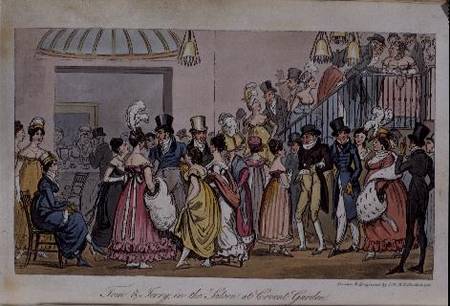 Tom and Jerry in the Saloon at Covent Garden, from 'Life in London' by Pierce Egan od I. Robert & George Cruikshank