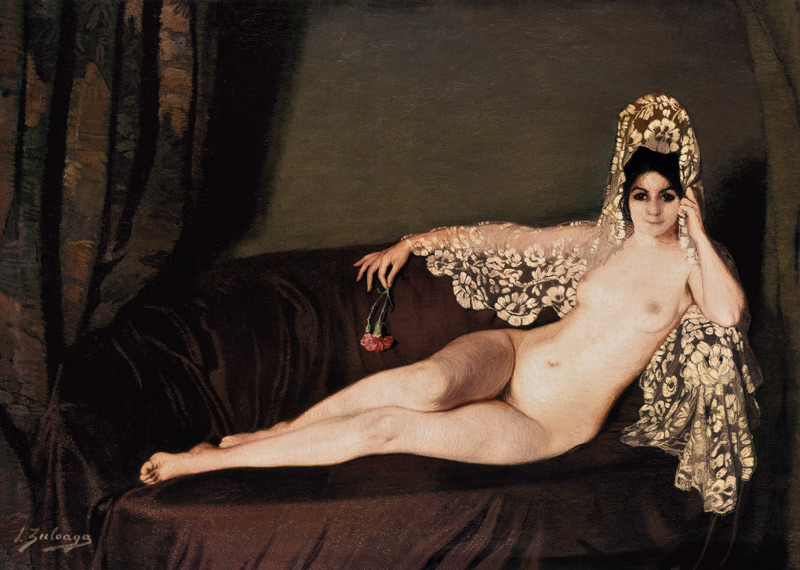 Nude with Carnation od Ignazio Zuloaga