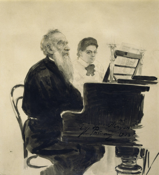 Leo Tolstoj / Aquarell von Repin od Ilja Efimowitsch Repin