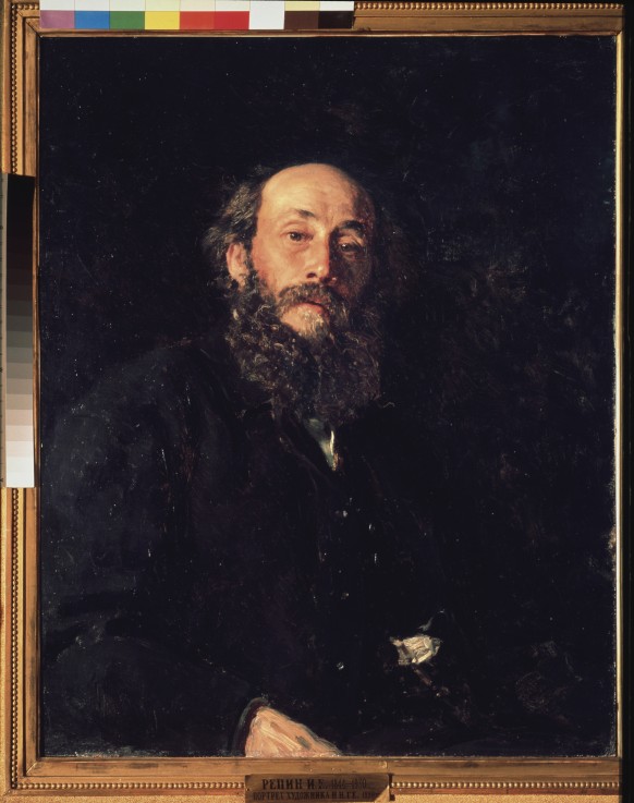Portrait of the artist Nikolai Ge (1831-1894) od Ilja Efimowitsch Repin