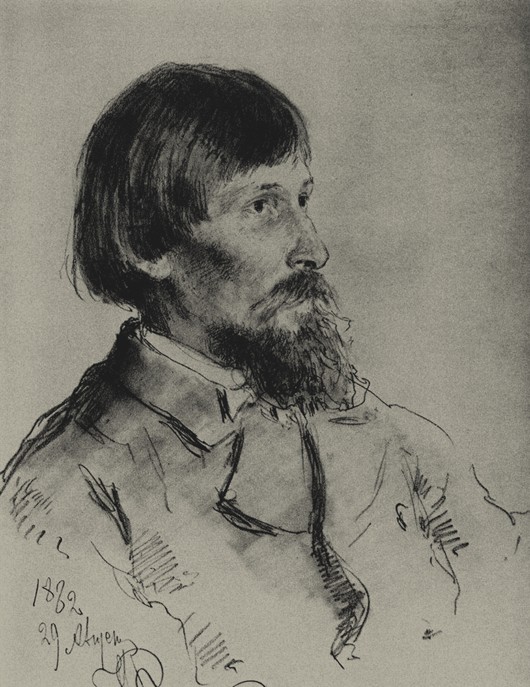 Portrait of the artist Viktor Vasnetsov (1848-1926) od Ilja Efimowitsch Repin
