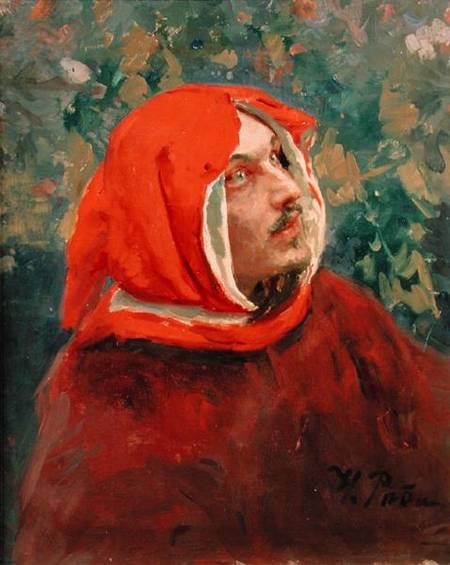 Portrait of Dante Alighieri (1265-1321) od Ilja Efimowitsch Repin